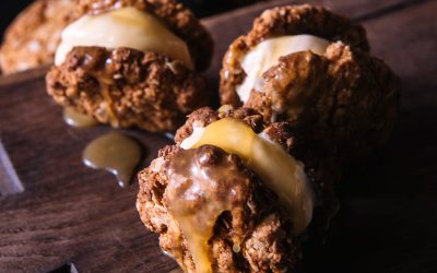 Anzac biscuit and ice cream sandwich